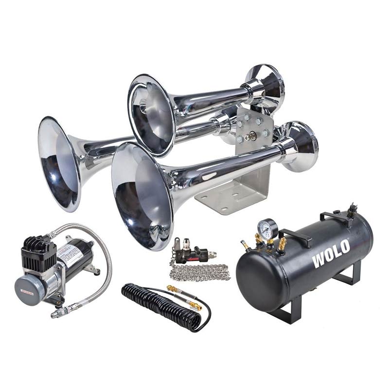 Wolo 852-858 Siberian Express Pro Lanyard Chrome Train Horn Kit | XDP