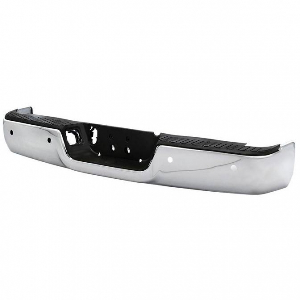 Image 1 for Spyder 9047022 Chrome OEM Style Steel Rear Bumper With Step Pad