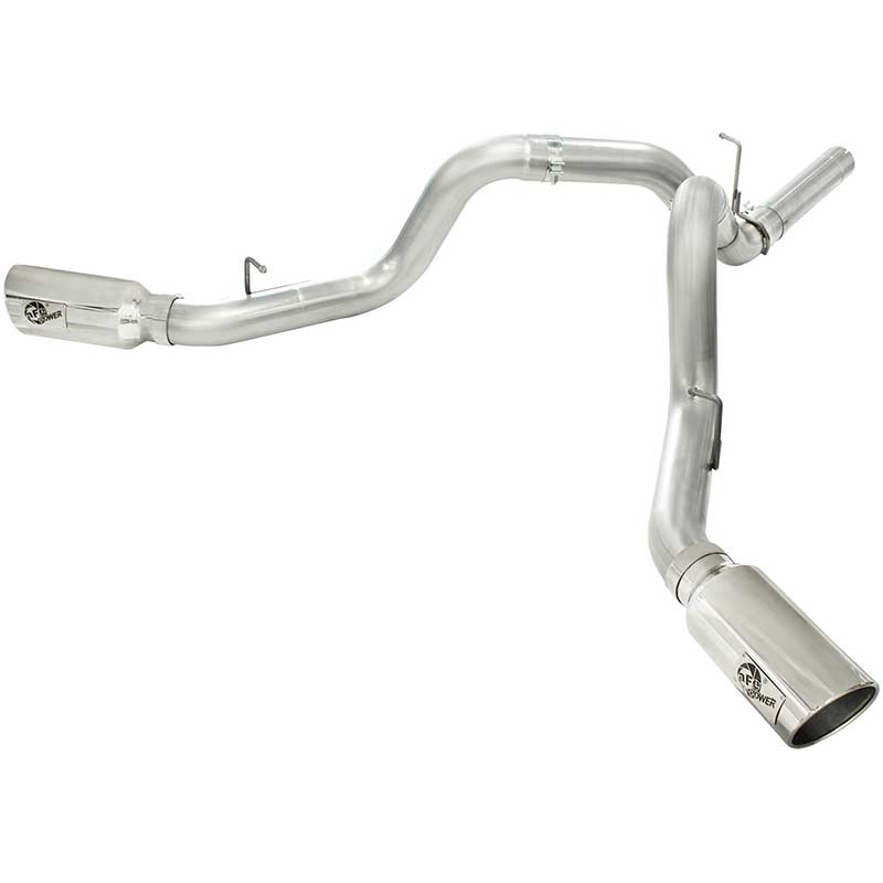 aFe ATLAS 4in DPF-Back Alum Steel Exhaust System w/Polished Tip 2017 Ford Diesel Trucks V8-6.7L (td) main image 0