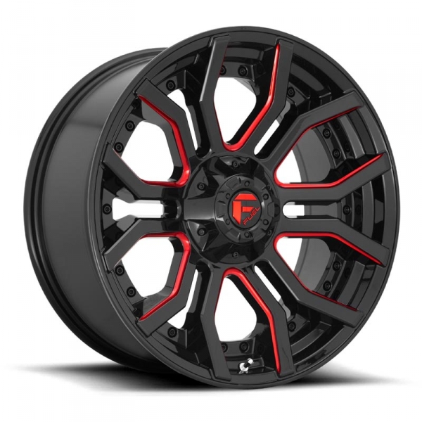 Image 1 for Fuel Rage D712 1-PC Wheel - Gloss Black - Candy Red
