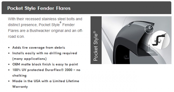 flare　② Bushwacker 50911-02 Pocket Style Fender Flare Set | XDP