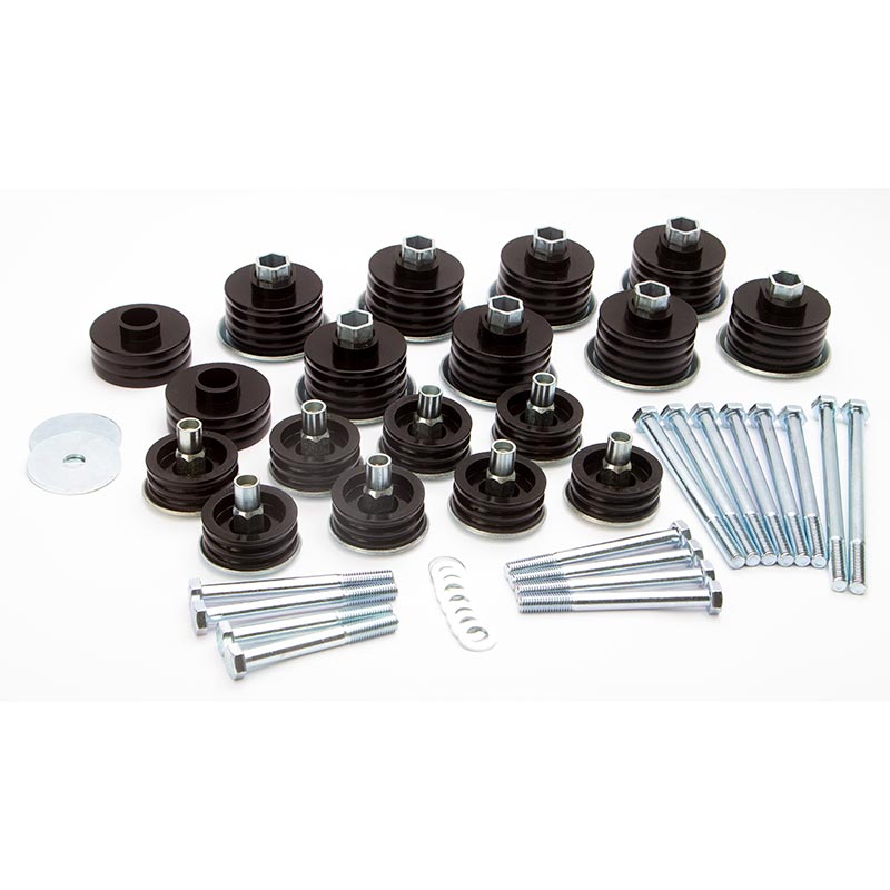 Polyurethane Body Mount Bushing Kit For 2008-2016 Ford F250 F350 Super Duty - Black