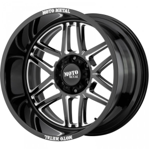 Moto Metal MO99821250344N MO998 Kraken 1-PC Wheel - Black - Milled