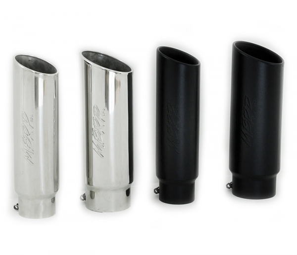 8 O.D MBRP T5129BLK Black Coated Rolled End Tip 5 Inlet 18 in Length
