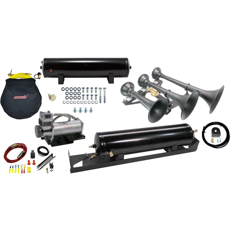 Kleinn SDKIT17734STL Demon Triple Train Horn Kit Spare Tire Delete XDP