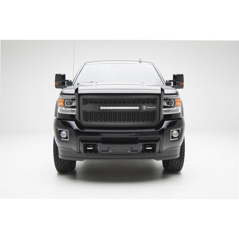 T-Rex ZROADZ Series 2015-2016 Chevrolet Silverado 2500/3500 HD LED Lighted Grille w/ One 20 Inch Slim single row 2pc Grille (Black) main image 1