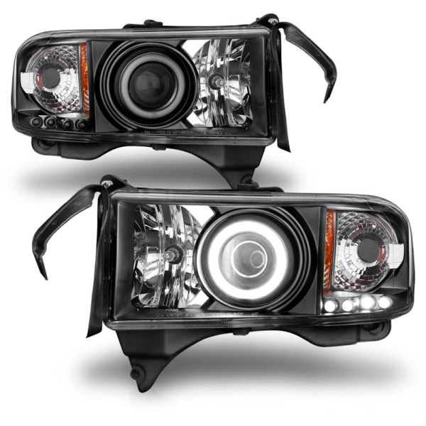 Image 1 for Anzo Black Projector Headlights With LED Halo 111065