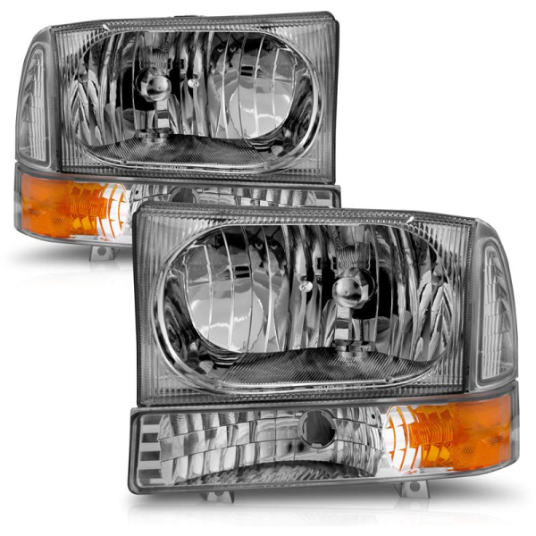 Image 1 for Anzo Chrome Crystal Headlights (With Amber Corner) 111081