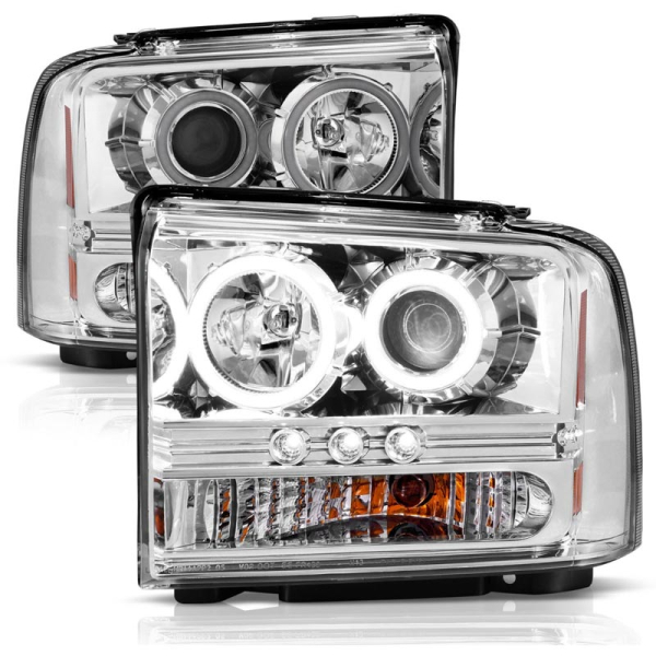 Image 1 for Anzo Chrome Projector Headlights With LED Halo 111118