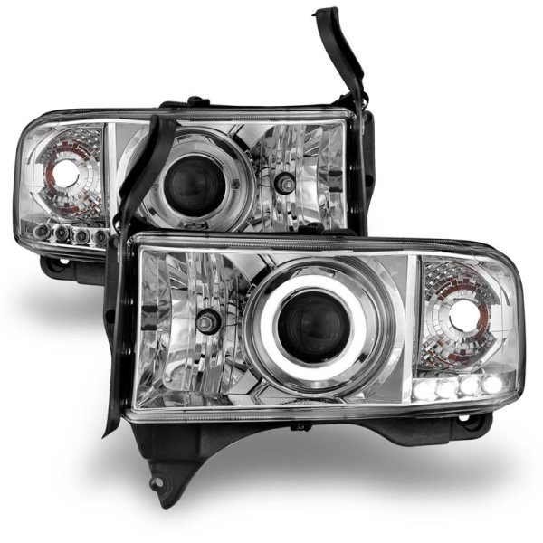 Image 1 for Anzo Chrome Projector Headlights With LED Halo 111195