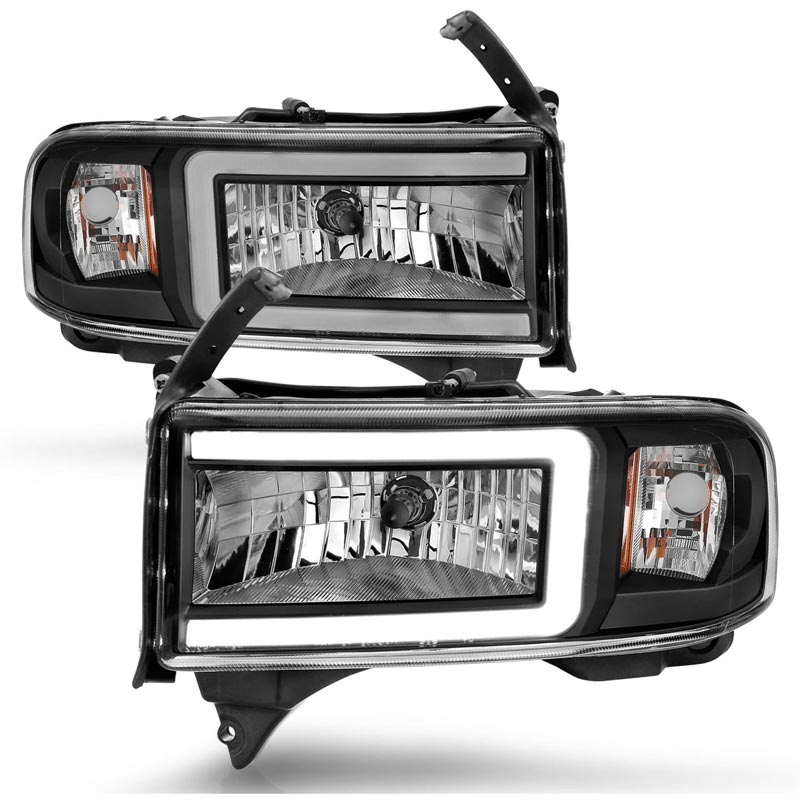 Anzo 111554 Black Crystal Headlights With LED Plank Light Bar | XDP