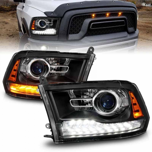 Anzo 111609 Black Switchback LED Plank Style Projector Headlights