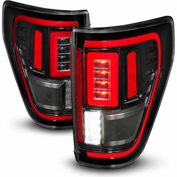 ANZO LED Tail Light Assembly w/ BLIS Cover - Black | Ford F-150 (21-23) (311475) main image 1