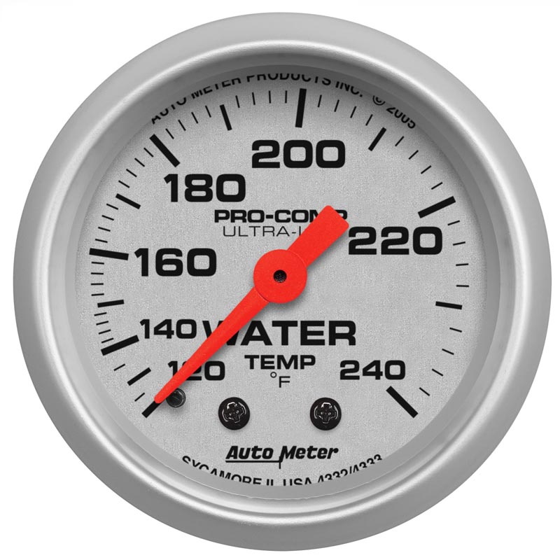Auto Meter 4333 UltraLite Water Temp Gauge XDP