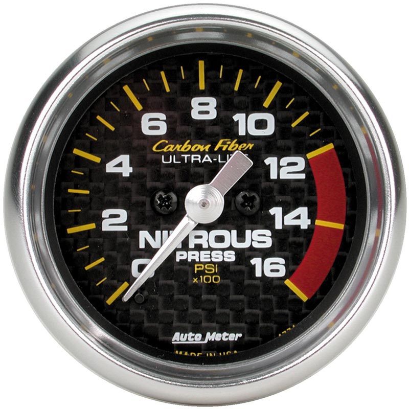 Auto Meter 4774 Carbon Fiber Nitrous Pressure Gauge XDP