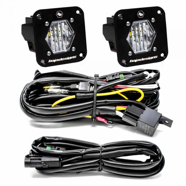 Image 1 for Baja Designs 387808 S1 Flush Wide Cornering LED Pod Light Reverse Kit