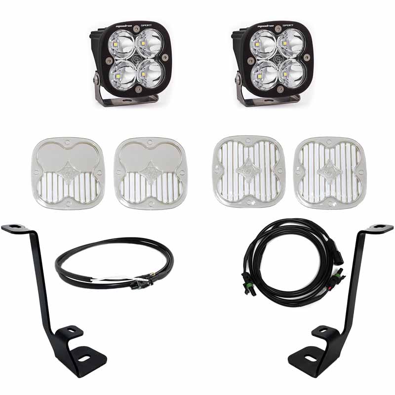 Baja Designs Squadron Sport Polaris A-Pillar LED Light Pods w/ 2.0in Harness/Mounts Kit main image 0