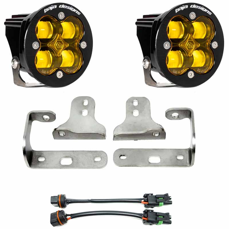 Baja Designs 16-18 Silverado Squadron Sport Fog Pocket Kit W/C - Amber main image 0