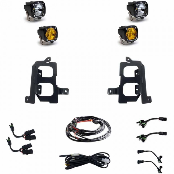 Image 1 for Baja Designs 447849 S1 Amber/Clear Dual Fog LED Pocket Light Kit