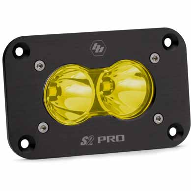 Image 1 for Baja Designs 481011 S2 Pro Flush Mount Amber Spot LED Pod Light