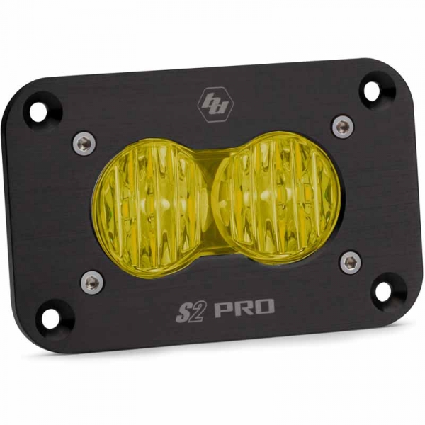 Image 1 for Baja Designs 481015 S2 Pro Flush Amber Wide Cornering LED Pod Light