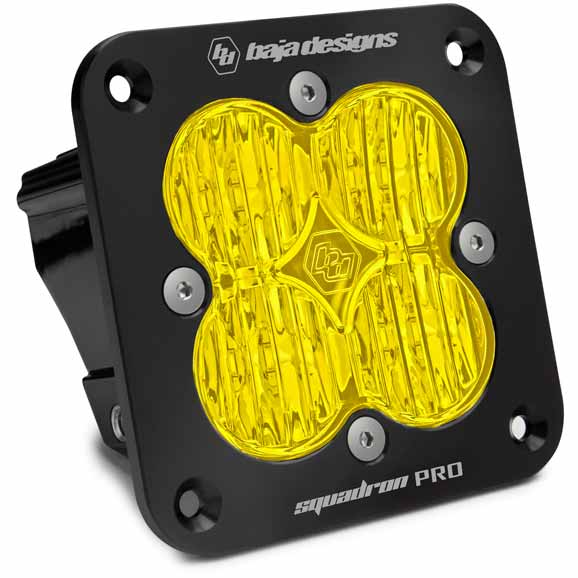 Image 1 for Baja Designs 491015 Squadron Pro Flush Mount Amber Wide LED Pod Light