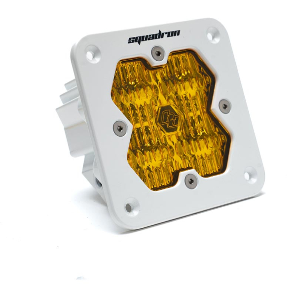 Image 1 for Baja Designs Squadron 2.0 Sport Amber Wide Cornering Flush Mount LED Light Pod 55-1015-WT-2