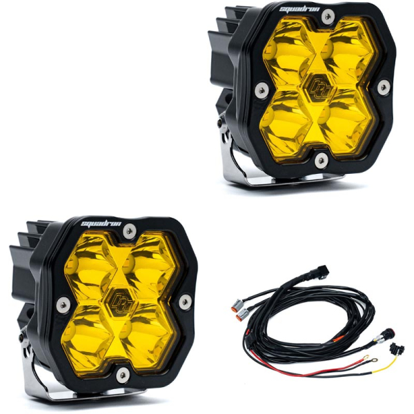 Image 1 for Baja Designs Squadron 2.0 Sport Amber Spot LED Auxiliary Light Pod - Pair 55-7811-2