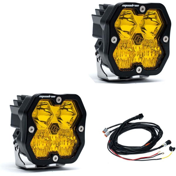 Image 1 for Baja Designs Squadron 2.0 Sport Amber Driving/Combo LED Auxiliary Light Pod - Pair 55-7813-2