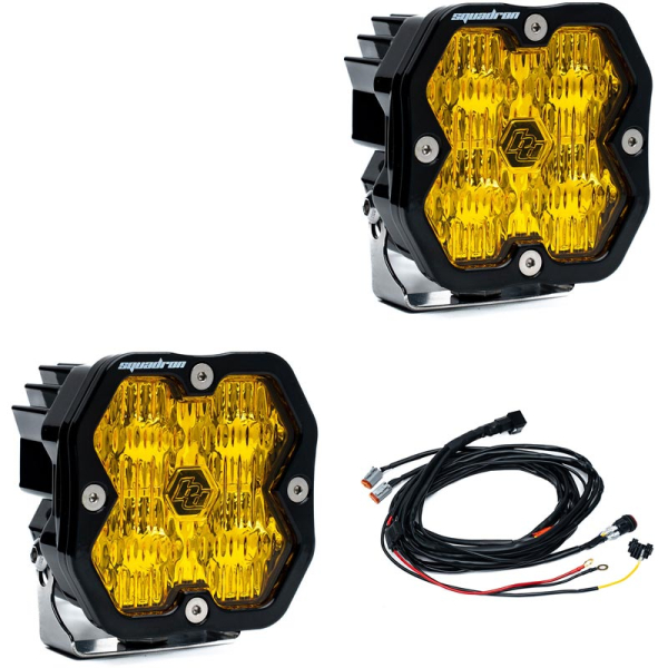 Image 1 for Baja Designs Squadron 2.0 Sport Amber Wide Cornering LED Auxiliary Light Pod - Pair 55-7815-2
