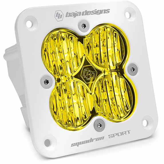 Image 1 for Baja Designs 551015WT Squadron Sport Flush Amber Wide LED Pod Light