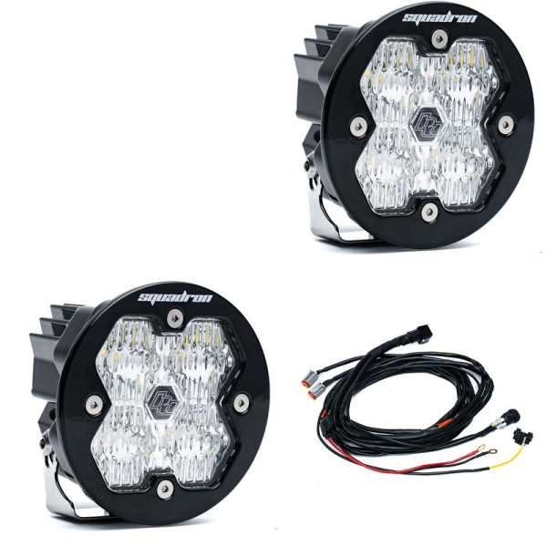 Image 1 for Baja Designs Squadron-R 2.0 Sport Clear Wide Cornering LED Auxiliary Light Pod - Pair 58-7805-2