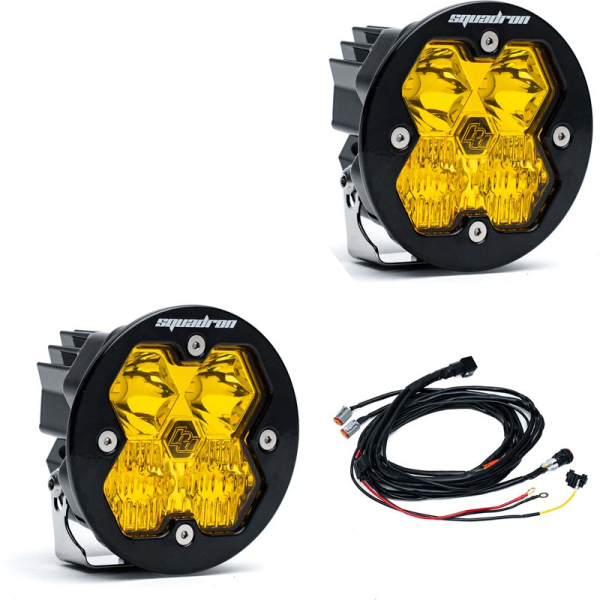 Image 1 for Baja Designs Squadron-R 2.0 Sport Amber Driving/Combo LED Auxiliary Light Pod - Pair 58-7813-2
