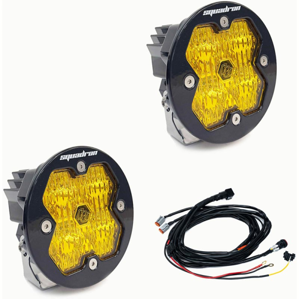 Image 1 for Baja Designs Squadron-R 2.0 Sport Amber Wide Cornering LED Auxiliary Light Pod - Pair 58-7815-2
