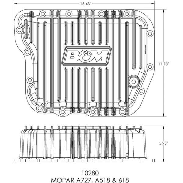 B&M 10280 Hi-Tek Deep Transmission Pan For 46RH/46RE/47RH/47RE