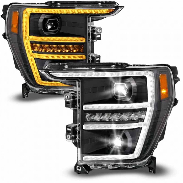 Anzo 111594-L Black LED Sequential Headlight (Driver Side)