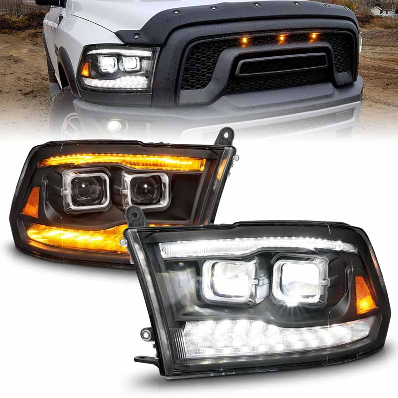 ANZO Projector Headlight Set w/ Plank Style Design Black | Toyota Rav4 (13-15) (111332)