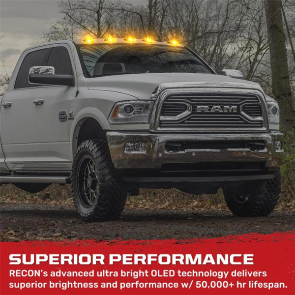 Camlight PL-2500 LEDライト RECON 264145CL DODGE 99-02 (5-PIECE SET) CLEAR CAB ROOF LIGHT LENS