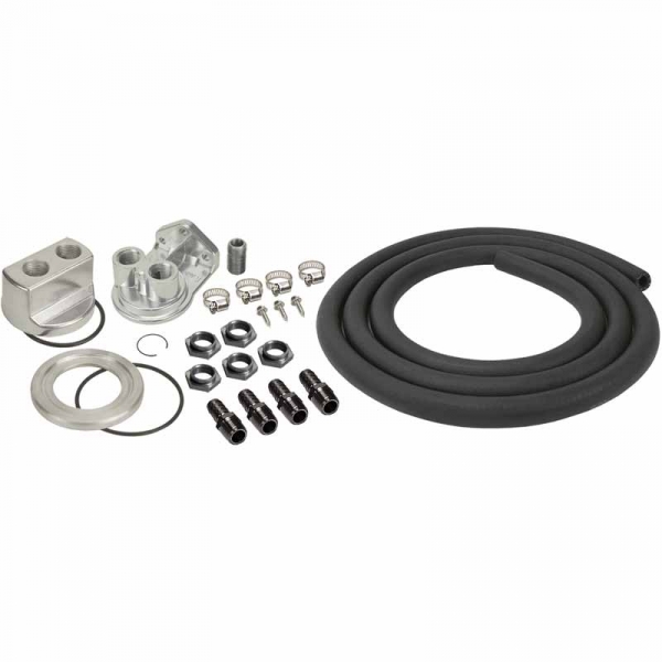 Image 1 for Derale 15748 Engine Oil Filter Relocation Kit (1/2" NPT Ports)