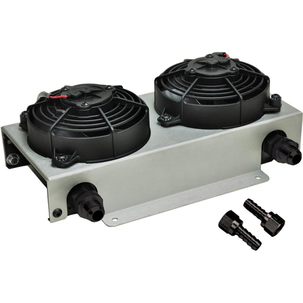 Image 1 for Derale 15845 19-Row Hyper-Cool Dual Remote Cooler (-10AN)