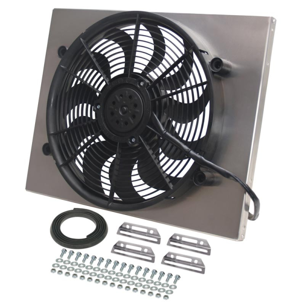 Image 1 for Derale 16822 High-Output Single 17" Electric Fan With Aluminum Shroud