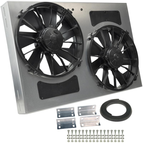 Image 1 for Derale 16837 High-Output Dual 12" Electric Fan With Aluminum Shroud