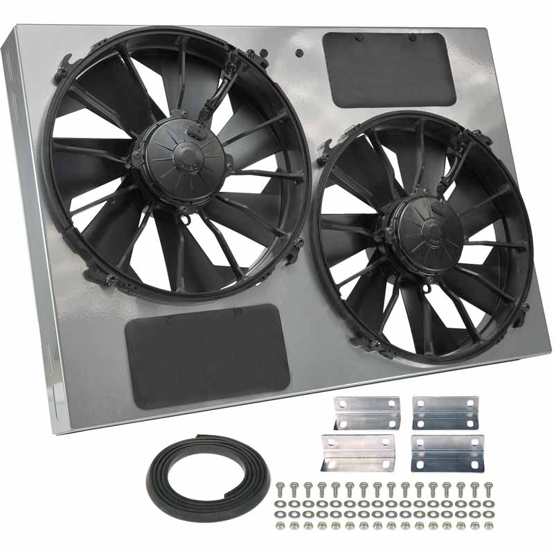 Derale 16927 HighOutput Dual 12" Electric Fan With Steel Shroud XDP