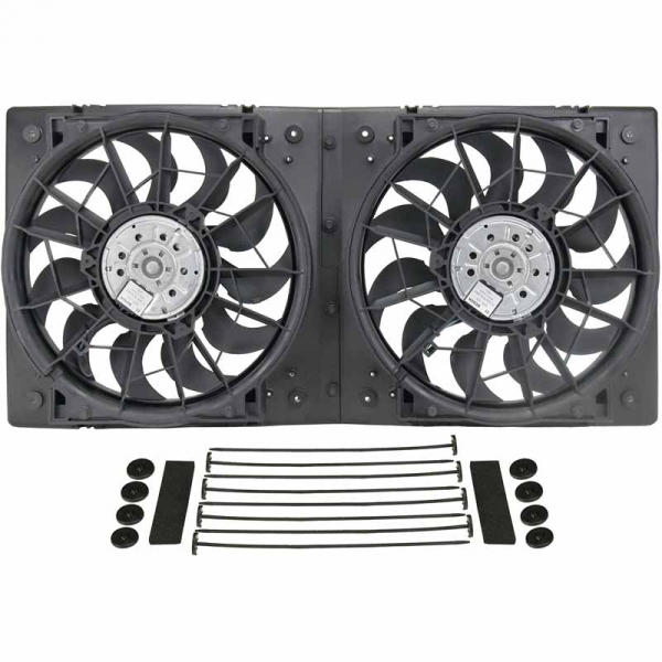Image 1 for Derale 16928 High-Output Dual 12" Electric Fan With Plastic Shroud