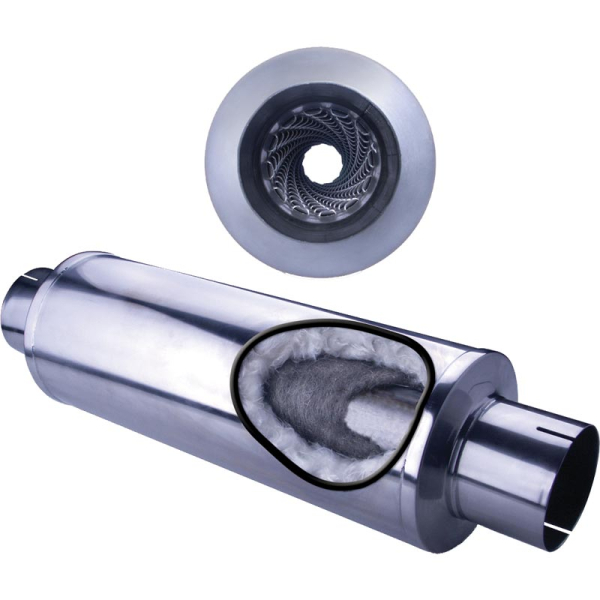 Image 1 for Diamond Eye 460033 4" T409 Stainless Steel Louvered 24" Muffler