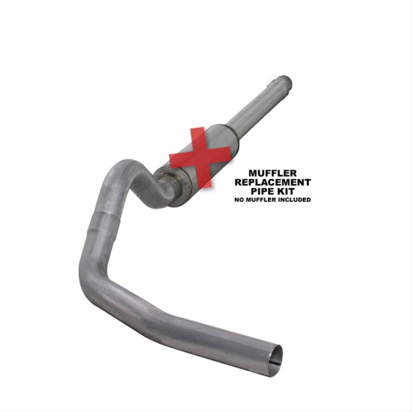 Image 1 for Diamond Eye K4310A-RP 4" Aluminized Cat-Back Exhaust System (No Muffler)