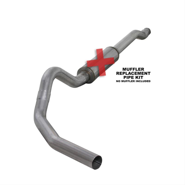 Image 1 for Diamond Eye K4338A-RP 4" Aluminized Cat-Back Exhaust System (No Muffler)