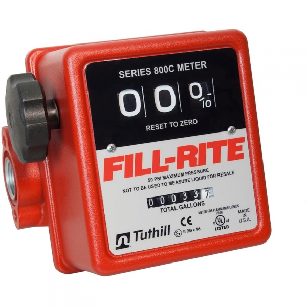 Image 1 for Fill-Rite 807C 3-Digit Mechanical Fuel Transfer Meter (5-20 GPM)