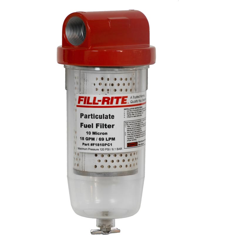FillRite F1810PC1 Particulate Clear Bowl Filter With Drain Valve XDP