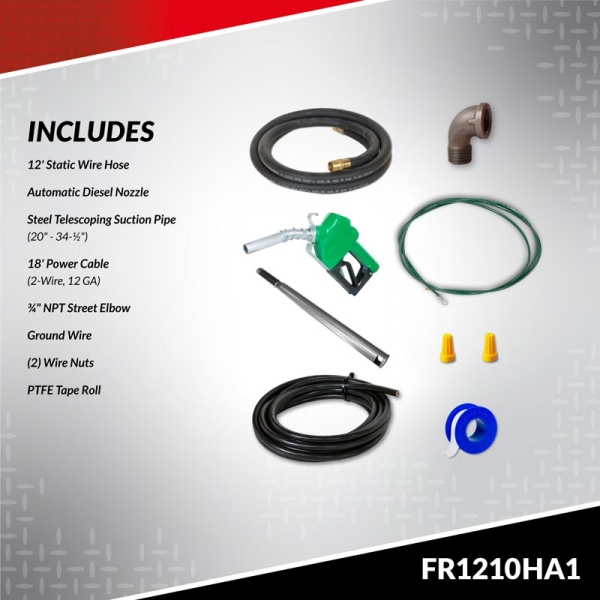 Fill-Rite FR1210HA1 12V Fuel Transfer Pump With Nozzle